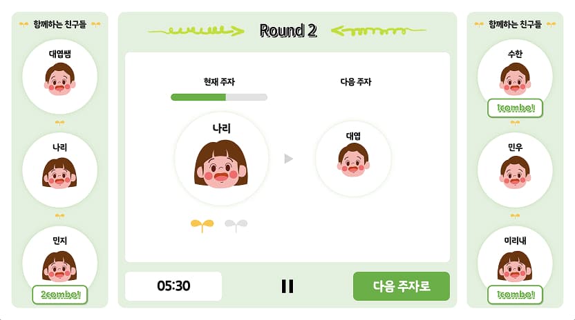 그로미 낭독 수업 화면